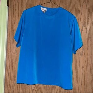 Blue Blouse with Shoulder Pads